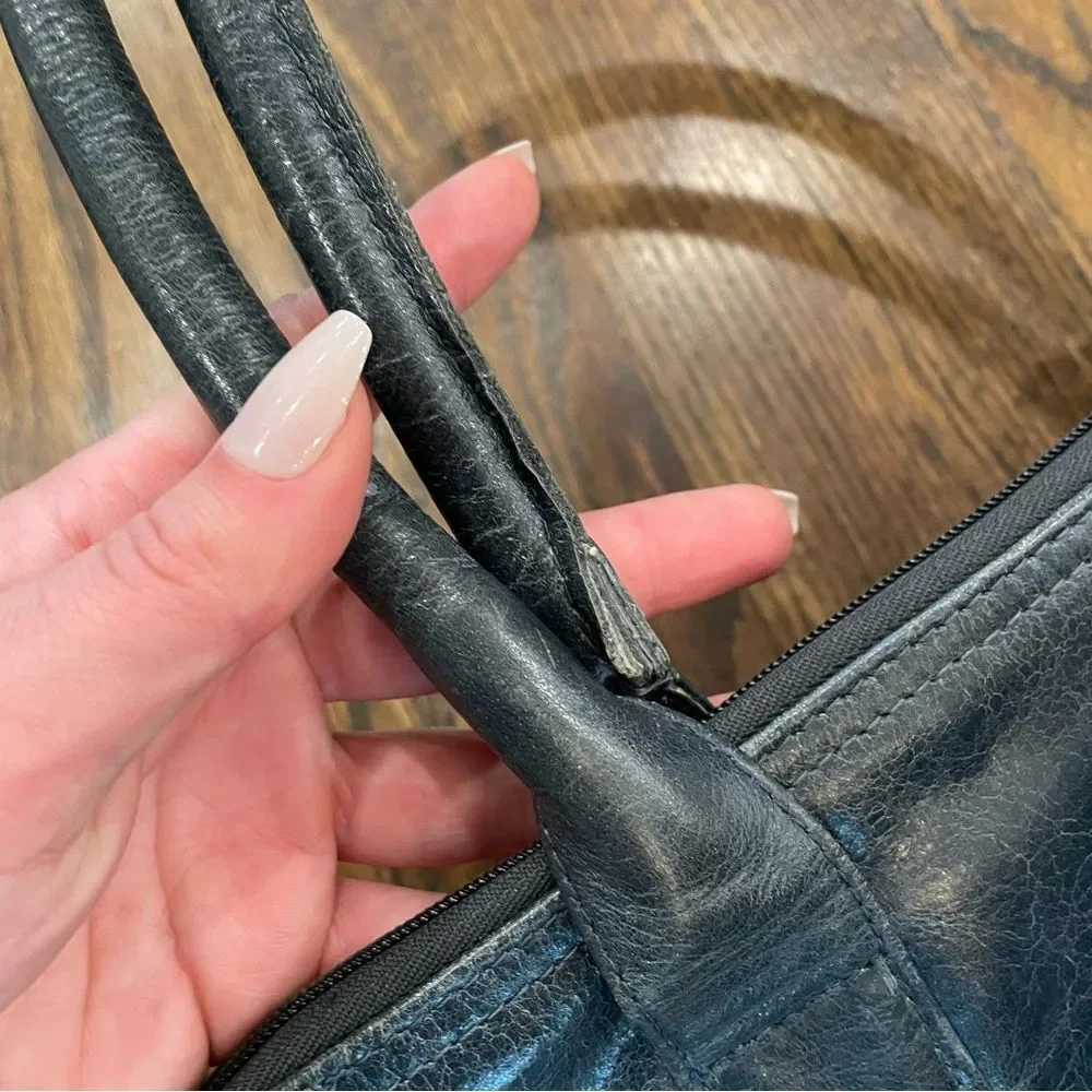 LATICO Black Leather Laptop Bag Shoulder Bag Briefcase